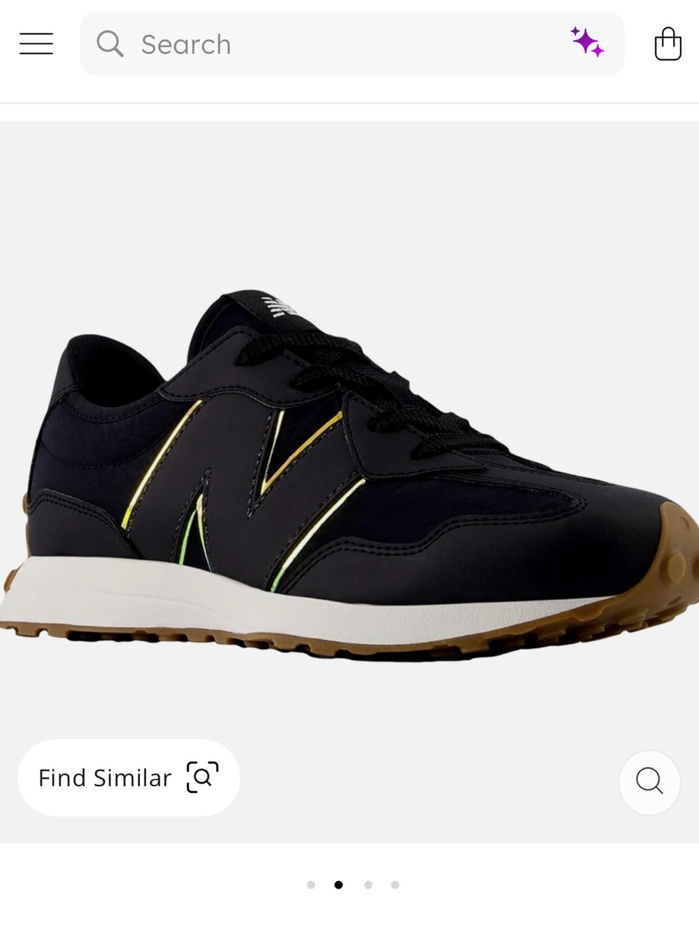 New Balance 327 Black Metallic Orange Unisex Mens 5.5 / Women 7 - Picture 2 of 6